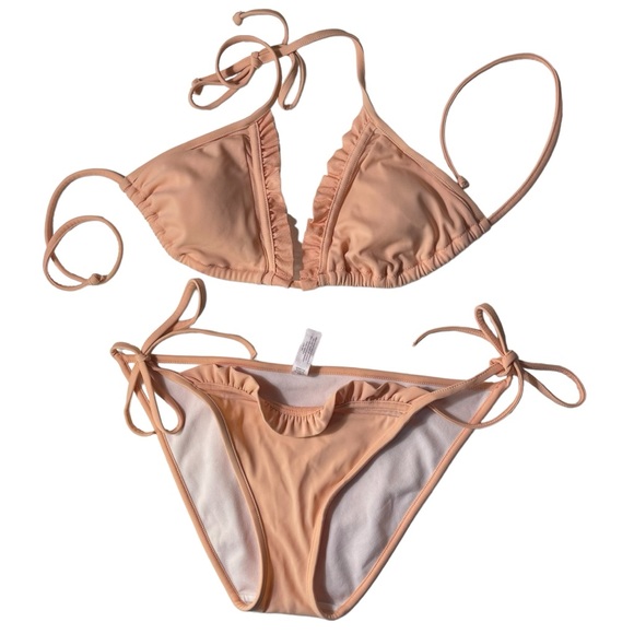 Victorias Secret String Bikini Womens Small Triangle Top Ruffle Beach Sexy Swim - Picture 2 of 16